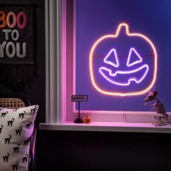 Hyde & EEK! Boutique LED Neon Jack-O'-Lantern Orange and Purple Halloween Novelty Silhouette Light - Hyde & EEK! Boutique™