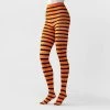 Women's Striped Opaque Halloween Tights - Hyde & EEK! Boutique™ Black/Orange