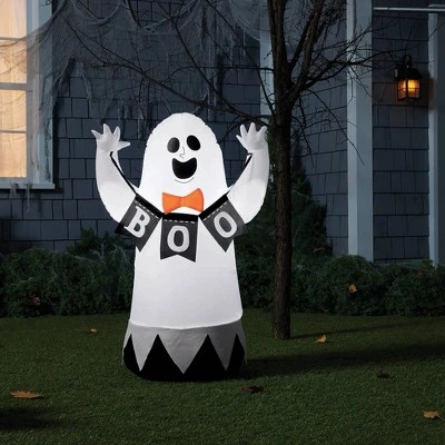 Hyde & EEK! Boutique 3.5' Inflatable Ghost with Boo Banner Halloween Decoration - Hyde & EEK! Boutique™ 1 Hyde & EEK! Boutique 3.5' Inflatable Ghost with Boo Banner Halloween Decoration - Hyde & EEK! Boutique™