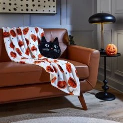 Hyde & EEK! Boutique Faux Fur Cat Novelty Halloween Throw Pillow Black - Hyde & EEK! Boutique™