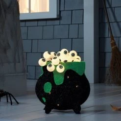 Hyde & EEK! Boutique 13" Witch Cauldron with Eye Balls Halloween Novelty Sculpture Light - Hyde & EEK! Boutique™
