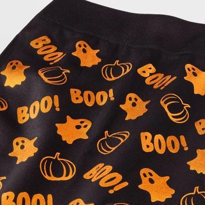 Women's Foil Printed "Boo!" Halloween Seamless Fleece Lined Leggings - Hyde & EEK! Boutique™ Black/Orange 3 Women's Foil Printed "Boo!" Halloween Seamless Fleece Lined Leggings - Hyde & EEK! Boutique™ Black/Orange - Image 3