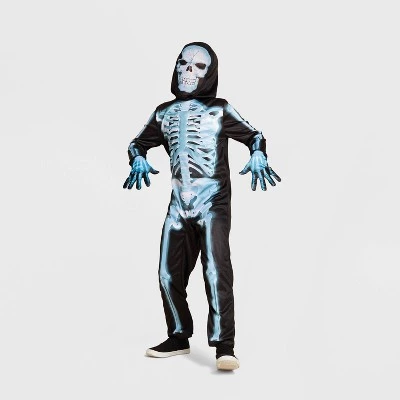 Kids' X-Ray Skeleton Halloween Costume Jumpsuit with Accessories - Hyde & EEK! Boutique™ Multicolor 1 Kids' X-Ray Skeleton Halloween Costume Jumpsuit with Accessories - Hyde & EEK! Boutique™ Multicolor