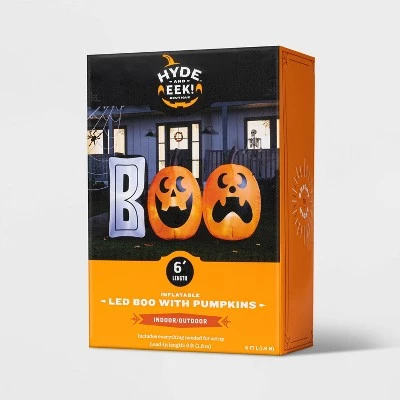 Hyde & EEK! Boutique 6' LED Boo with Pumpkins Inflatable Halloween Decoration - Hyde & EEK! Boutique™ 4 Hyde & EEK! Boutique 6' LED Boo with Pumpkins Inflatable Halloween Decoration - Hyde & EEK! Boutique™ - Image 4