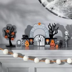 Hyde & EEK! Boutique Wood Mini Mantle Cemetery Halloween Decorative Prop - Hyde & EEK! Boutique™