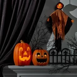 Hyde & EEK! Boutique 9" Animated Moving Eyes Pumpkin Halloween Decorative Prop - Hyde & EEK! Boutique™