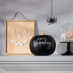 Hyde & EEK! Boutique Bootiful Painted Pumpkin 'Happy Haunting' Halloween Decorative Figurine - Hyde & EEK! Boutique™