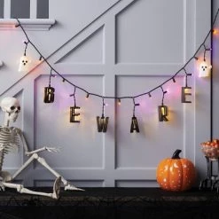 Hyde & EEK! Boutique 25ct LED "Beware" Halloween String Lights Orange/Purple/White - Hyde & EEK! Boutique™