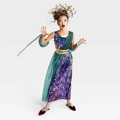 Kids' Medusa Halloween Costume Dress with Accessories - Hyde & EEK! Boutique™ 2 Kids' Medusa Halloween Costume Dress with Accessories - Hyde & EEK! Boutique™ - Image 2