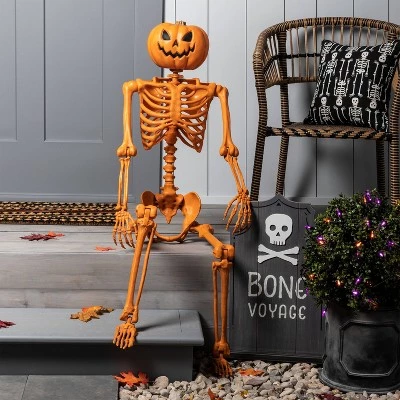 Hyde & EEK! Boutique 60" Posable Pumpkin Skeleton Halloween Decorative Mannequin - Hyde & EEK! Boutique™ 1 Hyde & EEK! Boutique 60" Posable Pumpkin Skeleton Halloween Decorative Mannequin - Hyde & EEK! Boutique™